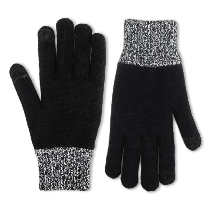 totes toasties® Mens Thermal Double Lined SmarTouch Gloves Black Extra Image 3
